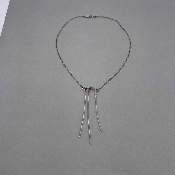 925 Sterling Silver Falling Twig Round Link Chain Necklace 16 Inch - Picture 5 of 7